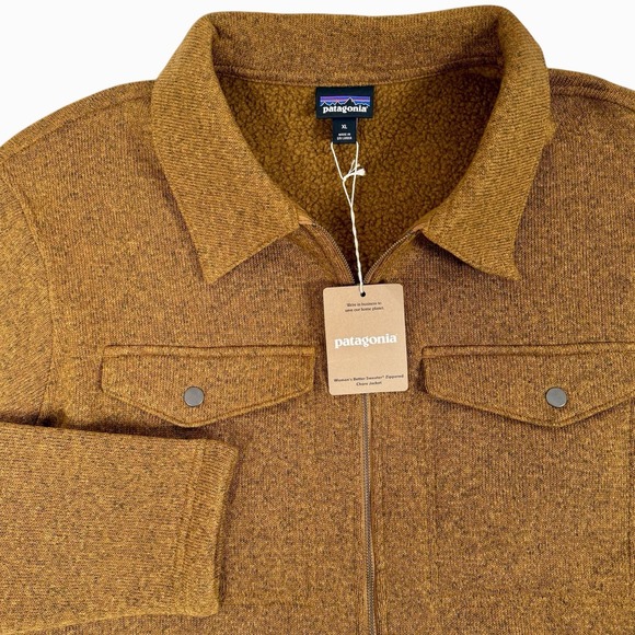 Patagonia Better Sweater Zippered Chore Jacket Womens XL Raptor Brown Fleece New - Picture 1 of 7